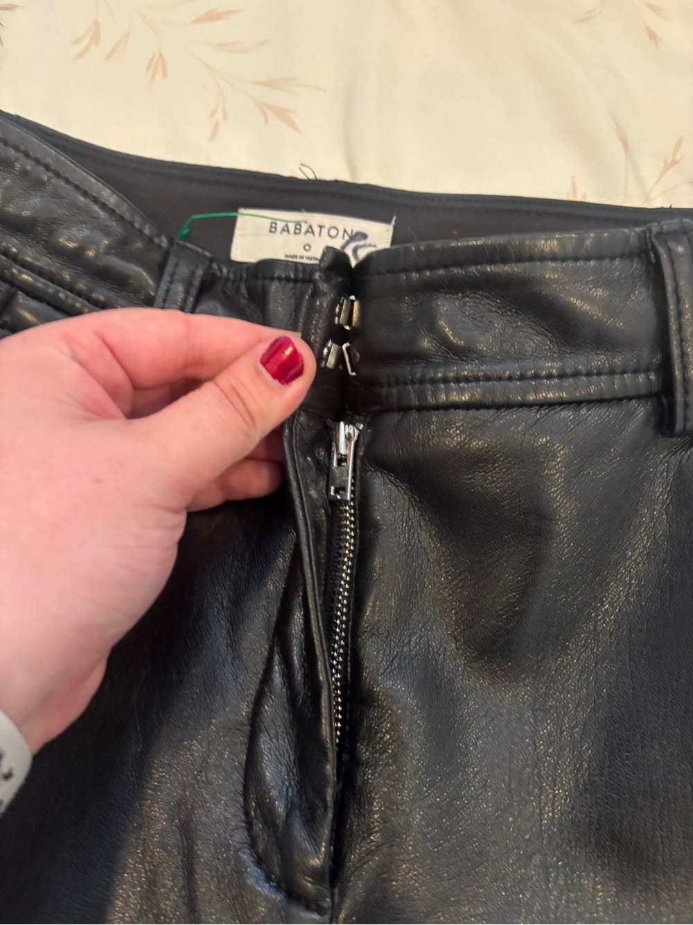 Babaton Black Cropped Leather Pants - Picture 7 of 10